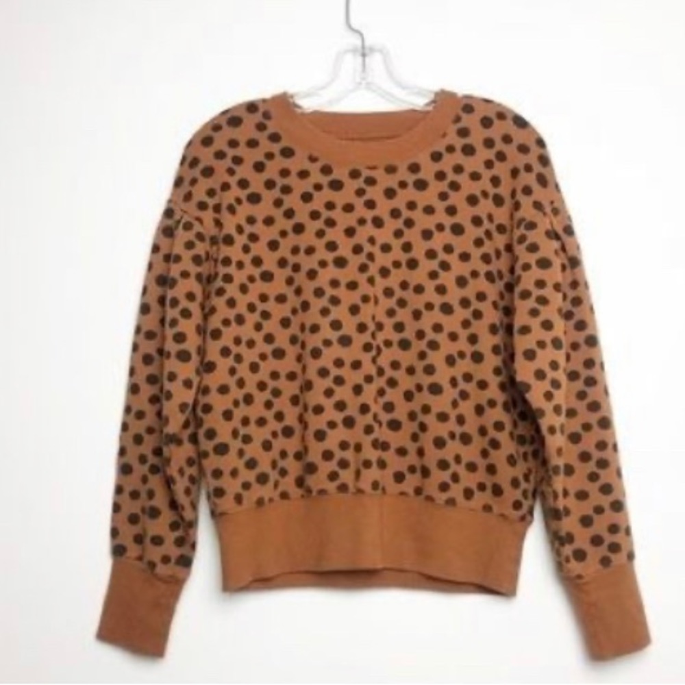 Madewell Pleat-Sleeve Sweathshirt in Leopard Dot